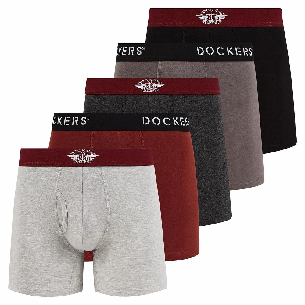 NEW DOCKERS Mens Boxer Briefs Breathable Cotton Underwear for Men Pack of 5